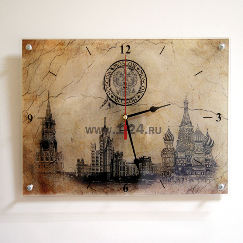 Настенные часы Москва на папирусе, двойные со стеклом – купить по цене 1045 руб.