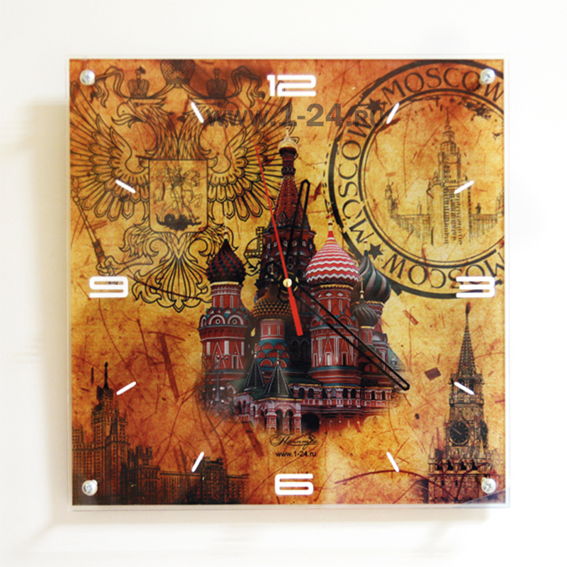 Настенные часы Московская печать, двойные со стеклом – купить по цене 990 руб.