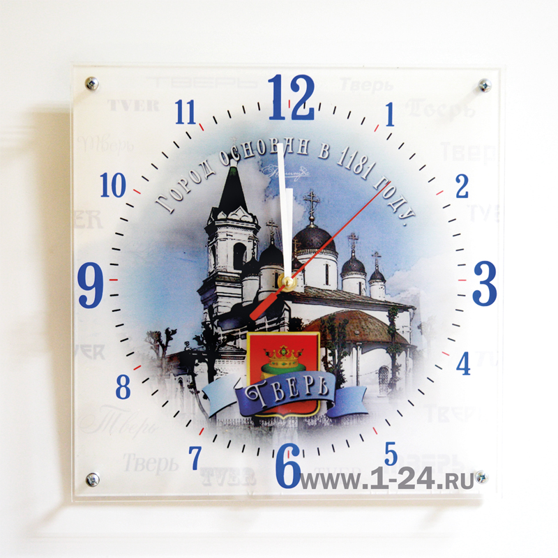 Настенные часы Церковь Белая Троица, двойные со стеклом – купить по цене 990 руб.