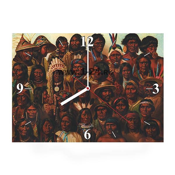 Настенные часы Индейцы, двойные со стеклом – купить по цене 1045 руб.