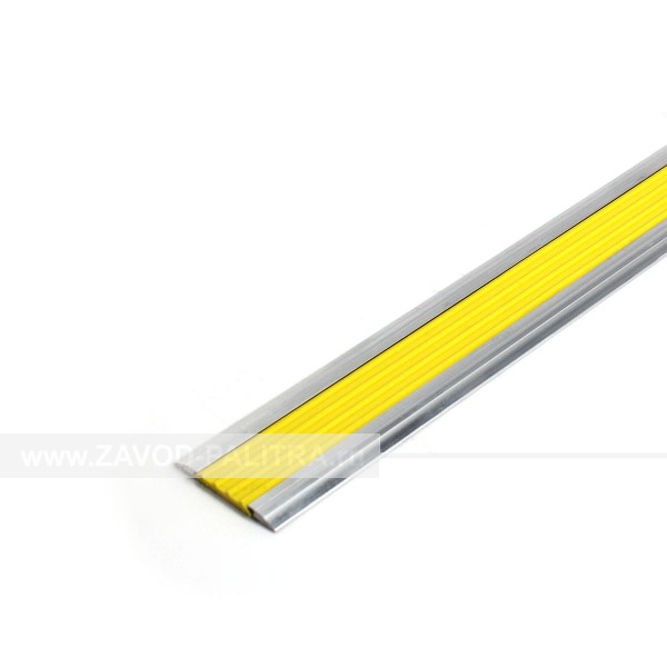 Лента жёлтая противоскользящая в алюминиевом профиле 46х7 – цена 248 руб.
