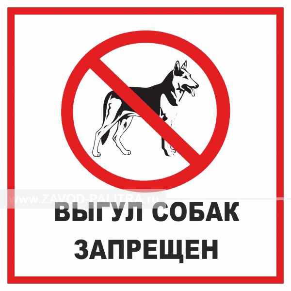 Наклейка "Выгул собак запрещен" 200х200 мм заказать за 59 рублей
