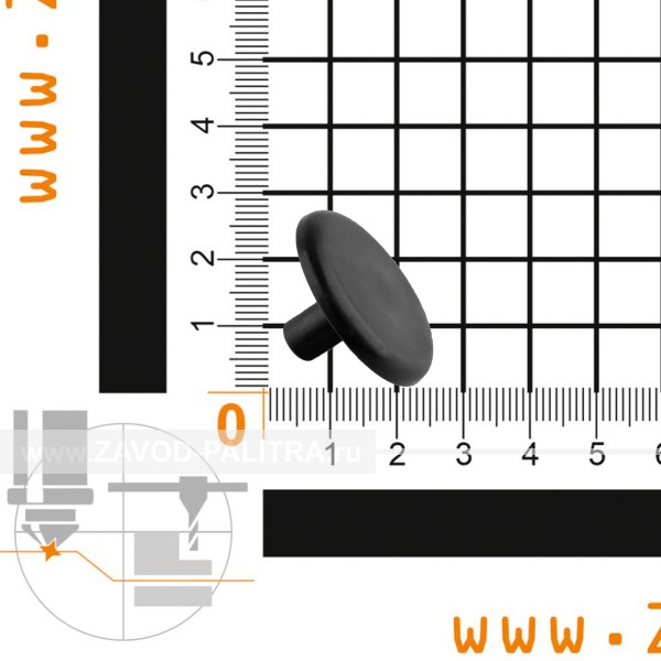 Тактильный индикатор со штифтом конусообразный ПВХ черный