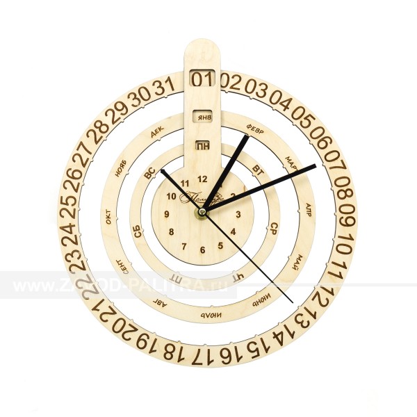 Часы деревянные с календарем Торжок заказать по низкой цене Завод «Палитра»