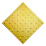 Плитка тактильная (преодолимое препятствие, конусы линейные), 55х500х500, бетон, жёлтая, 2 категории
