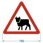 Дорожный знак 1.26 "Перегон скота", инженерная пленка