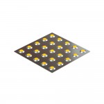 Плитка тактильная со сменными рифами (преодолимое препятствие, конусы линейные) 300х300х7, AISI304, желтый
