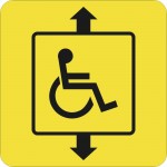 Пиктограмма тактильная СП-07 Доступность лифта для инвалидов, монохром