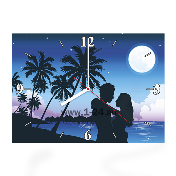 Настенные часы Влюблённая ночь, двойные со стеклом – купить по цене 1045 руб.
