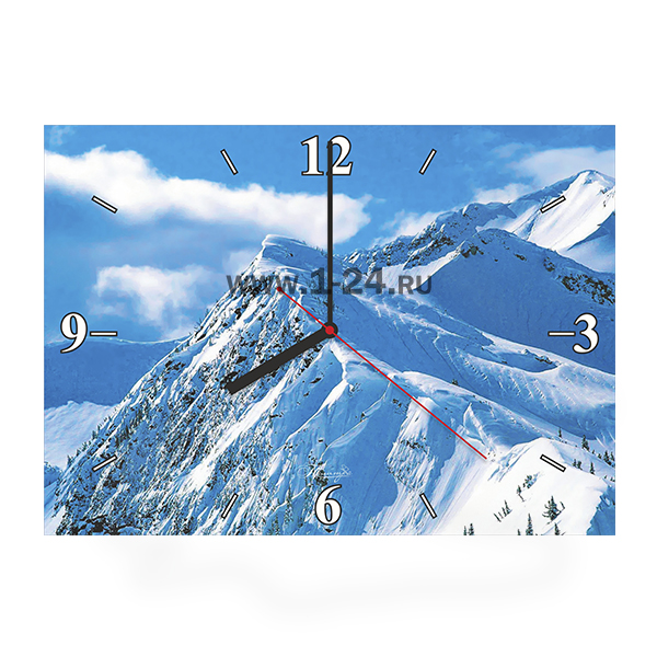 Настенные часы Снег в горах, двойные со стеклом – купить по цене 1045 руб.