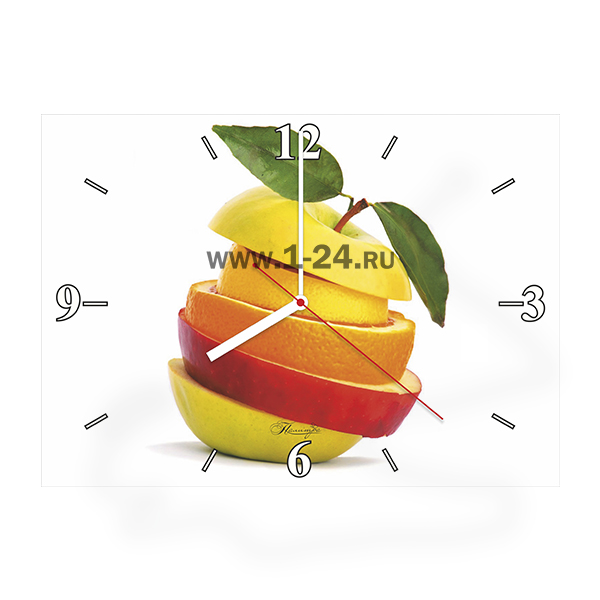Настенные часы Дольки яблока, двойные со стеклом – купить по цене 1045 руб.