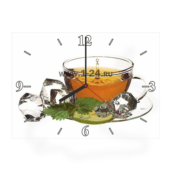 Настенные часы Чай с льдом и лимоном, двойные со стеклом – купить по цене 1045 руб.