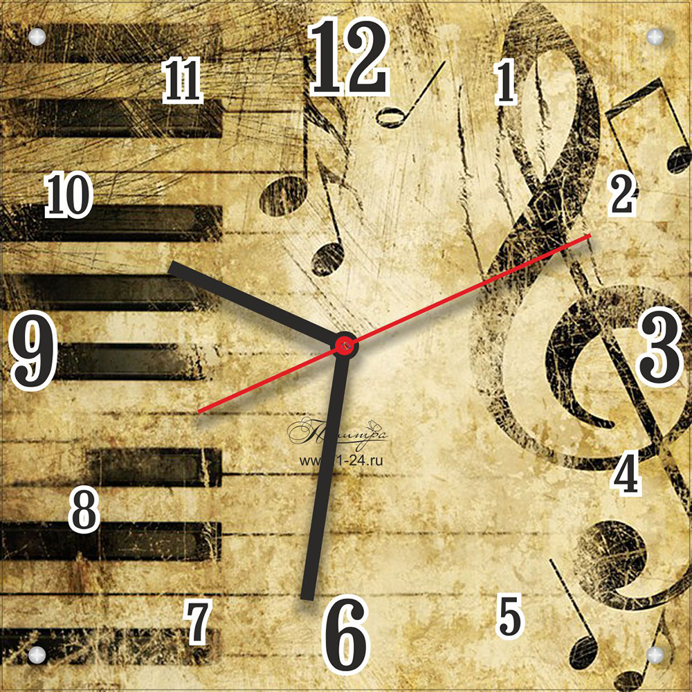 Часы "Винтажные ноты" Арт. 00501 цены, фото. Завод Палитра