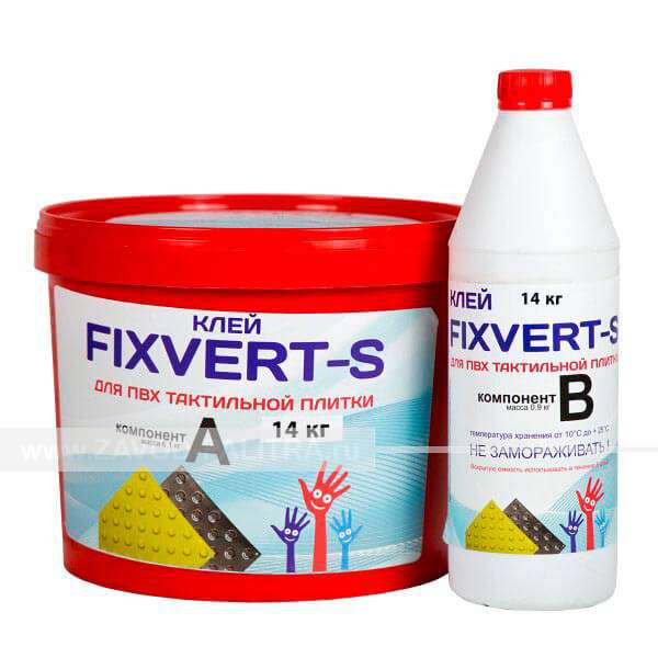 Купить клей двухкомпонентный FIXVERT-S для изделий из ПВХ пластика и металла, масса 14 кг