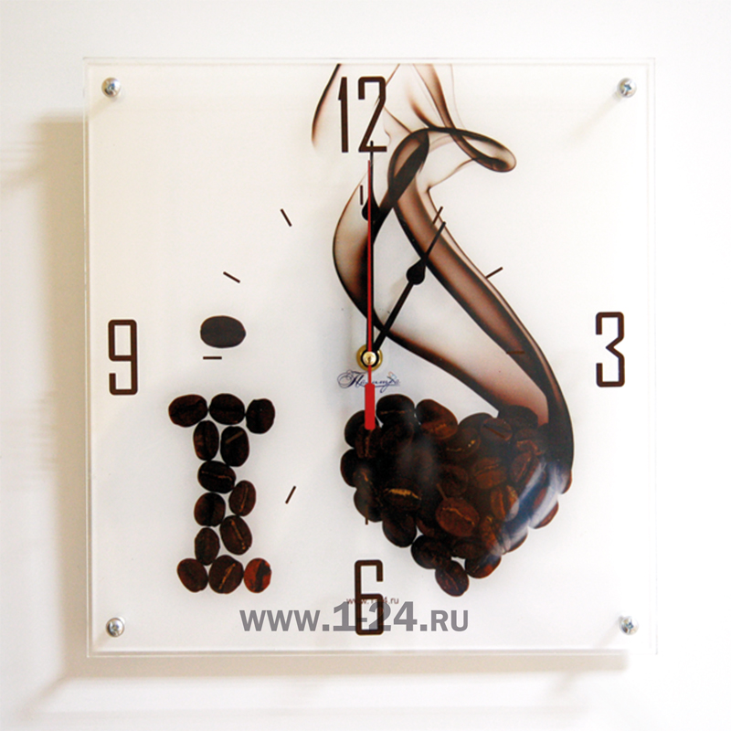 Настенные часы Я люблю кофе, двойные со стеклом – купить по цене 990 руб.