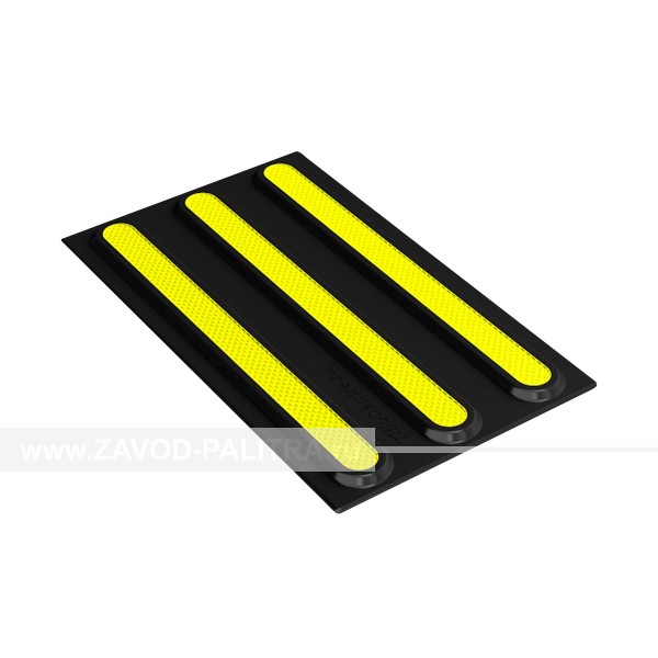 Купить плитку тактильную чёрно-жёлтая (полоса, 180x300) 