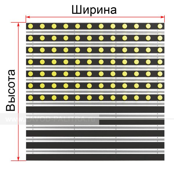 Покрытие грязезащитное «ТифлоПол-Al» с индикаторами, ч