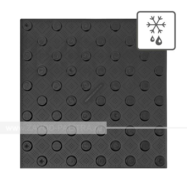 Тактильная плитка ПУ 500х500х5 черный | Противоскользящая для непреодолимых препятствий