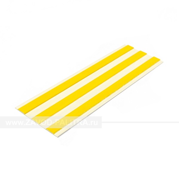 Лента тактильная направляющая 4х180, ПВХ, 3 желтые полосы ориентации на белой основе от производителя