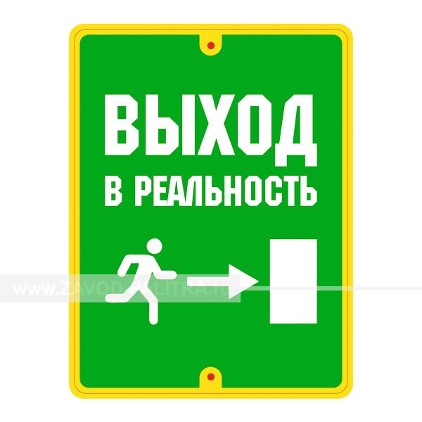 Табличка уличная «Выход в реальность» – с доставкой купить по цене 345 руб.