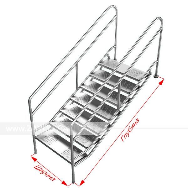 Лестница доступного входа в бассейн для инвалидов, индивидуальный размер купить за 0 рублей