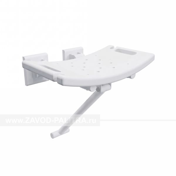Сиденье откидное, с упором в пол и стену, AISI 304, HDPE, D32, бел – цена 12888 руб.