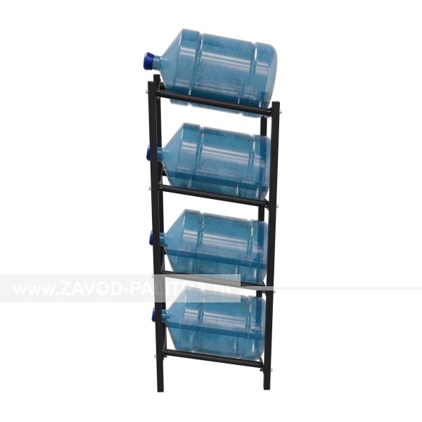 Стеллаж на 4 бутыли воды 19 литров, металлический, черный, разборный купить за 10524 рублей