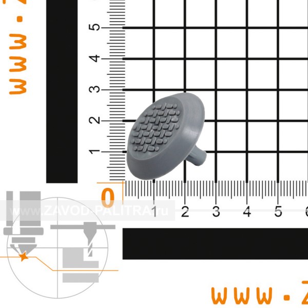 Индикатор тактильный конусообразный со штифтом серого цвета D35x25