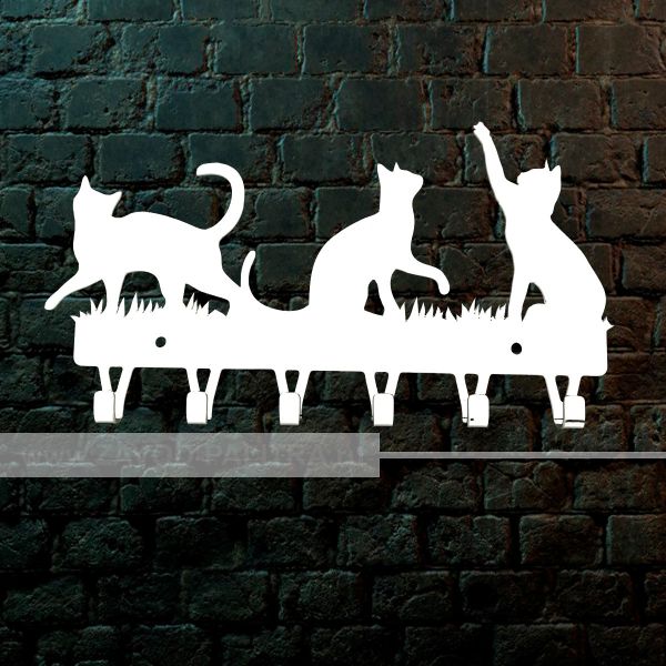Ключница настенная «Котики», сталь ST3, бел, 2 мм пр-во Завод «Палитра». Заказать от производителя