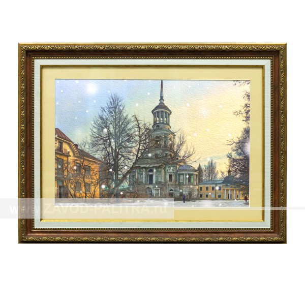 Картина Торжок в багете Колокольня монастыря купить