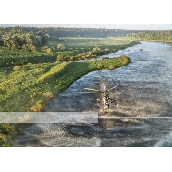 Картина на холсте «Ми-24 над рекой» – 1580 р. Доставка