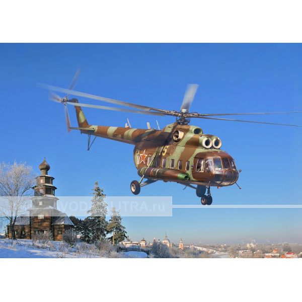 Картина на холсте «Ми-8 и Тихвинская церковь» купить с доставкой