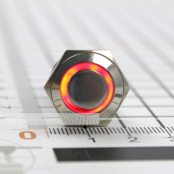Кнопка антивандальная со степенью защиты ip65 из никелированной стали