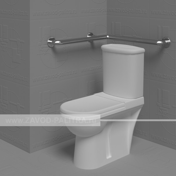 Купить поручень опорный для ванны, туалета, внутренний угловой 600х900 мм из нержавеющей стали на zavod-palitra.ru