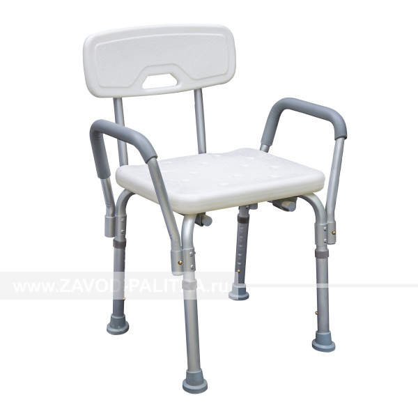 Стул-сиденье для ванной и душа, со спинкой, AL/HDPE ❗ Цены и фото