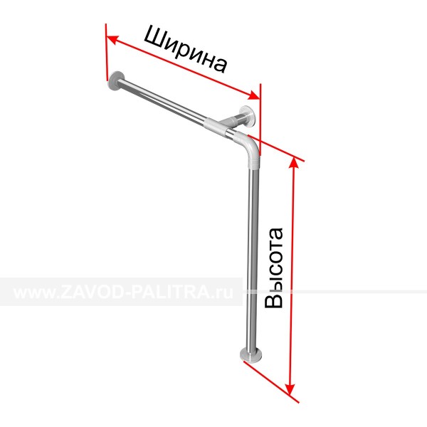 Поручень опорный для санузла, тип 2, лев, AISI304+PA, D32, инд Цены и фото