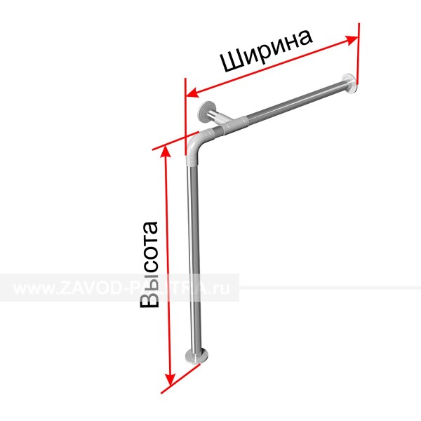 Купить Поручень опорный для санузла, тип 2, прав, AISI304+PA, D32, инд по цене 0 руб.