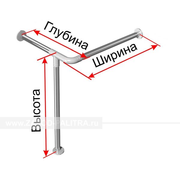 Поручень опорный, для раковины, лев, AISI304+PA, D32, инд Заказать у производителя 