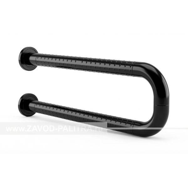 Поручень антибактериальный, пристенный, опорный, не откидной, D35 мм, черный – цена 3018 руб.