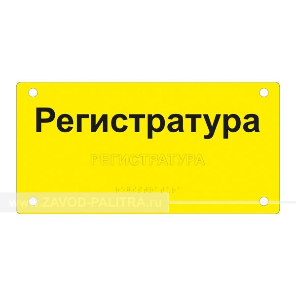Табличка тактильная, ГОСТ, ORG3, монохром, 150x300 мм, Экспресс Доставка по РФ