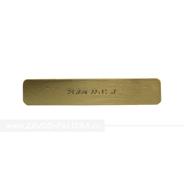 Тактильная табличка с шрифтом Брайля (комп.ABS "под золото") 50х270  – цена 559 руб.