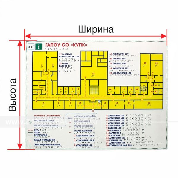 Мнемосхема тактильная на 4 мм полистироле с индивидуальными размерами купить за 0 рублей