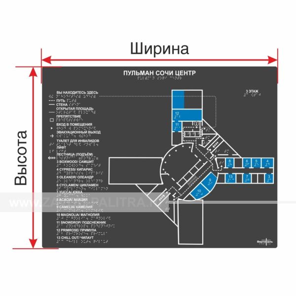 Мнемосхема тактильная ПВХ полноцвет, Экспресс Заказать