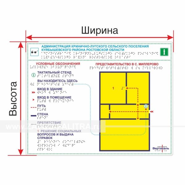 Мнемосхема тактильная ПВХ станд., толщиной 3 мм, Экспресс купить с доставкой