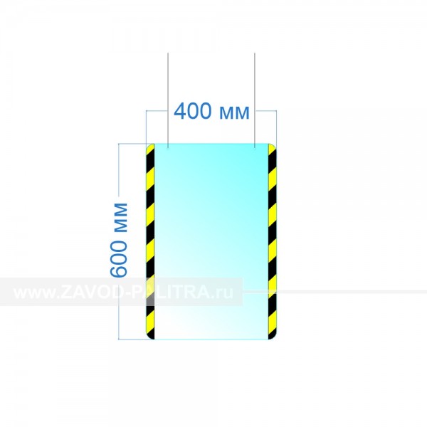 Экран защитный подвесной, прямой для рабочего стола 600x400 мм заказать на заводе Палитра