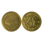 Монета сувенирная на счастье "Ржев", латунь, ручная работа