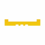 Трафарет для приклеивания тактильной направляющей ленты c торцевыми травмобезопасными окончаниями (для трех параллельных полос)