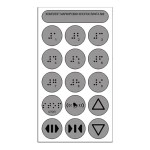 Набор тактильных наклеек для маркировки кнопок лифта №6, серебристый, 180 x 100мм