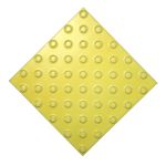 Плитка тактильная керамическая с шахматным расположением конусных рифов - непреодолимое препятствие, желтая, 300х300 мм