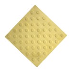 Плитка тактильная (непреодолимое препятствие, конусы шахматные), 35х300х300, бетон, жёлтая, 2 категории